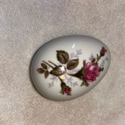 Egg Trinket Dish- Floral Motif 