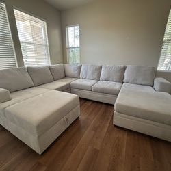 Sectional Couch + Storage Ottoman
