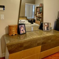 Italian Bedroom Dresser And  King Platform Bed