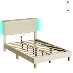 Upholstered full size bed no spring box needed