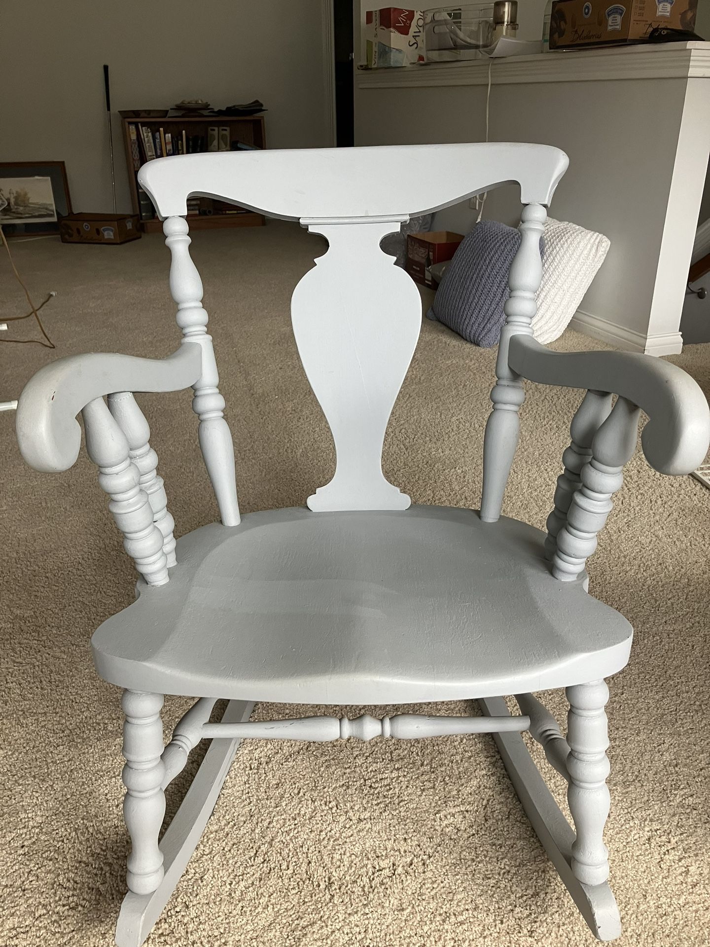 RARE OPPORTUNITY Vintage Antiquey Chalk Painted Rocking Chair