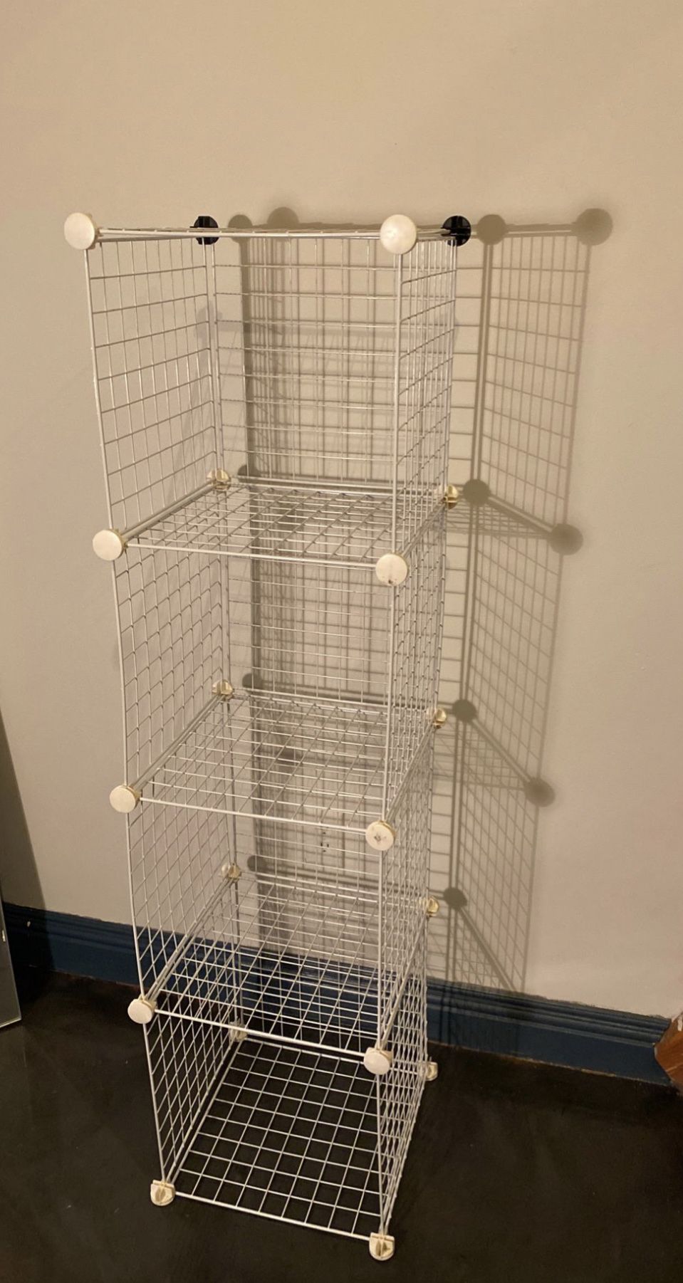 White metal shelf cube storage organizer space saver