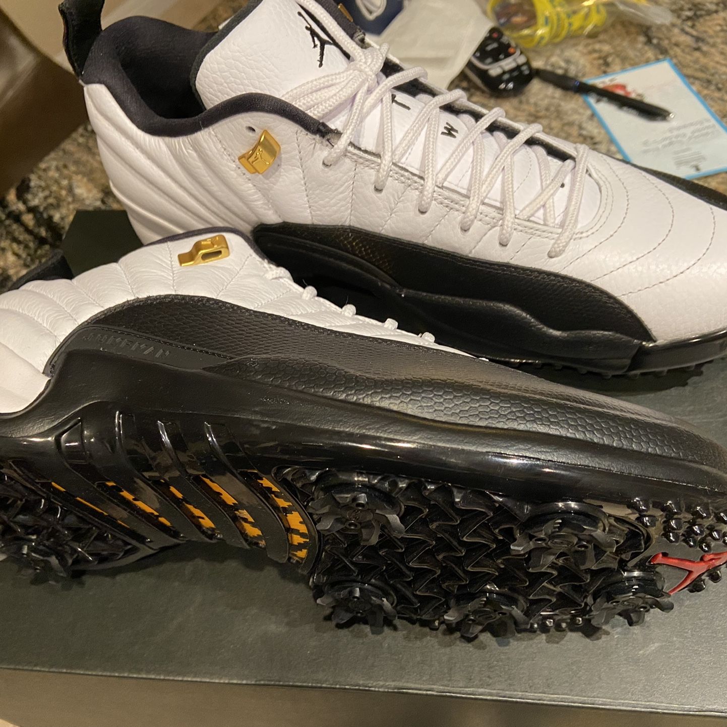 Nike Air Jordan 12 Low Taxi Golf Size11.5 White/Black DH4120-100