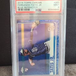 2019 Topps Chrome Fernando Tatis Blue Refractor PSA 9