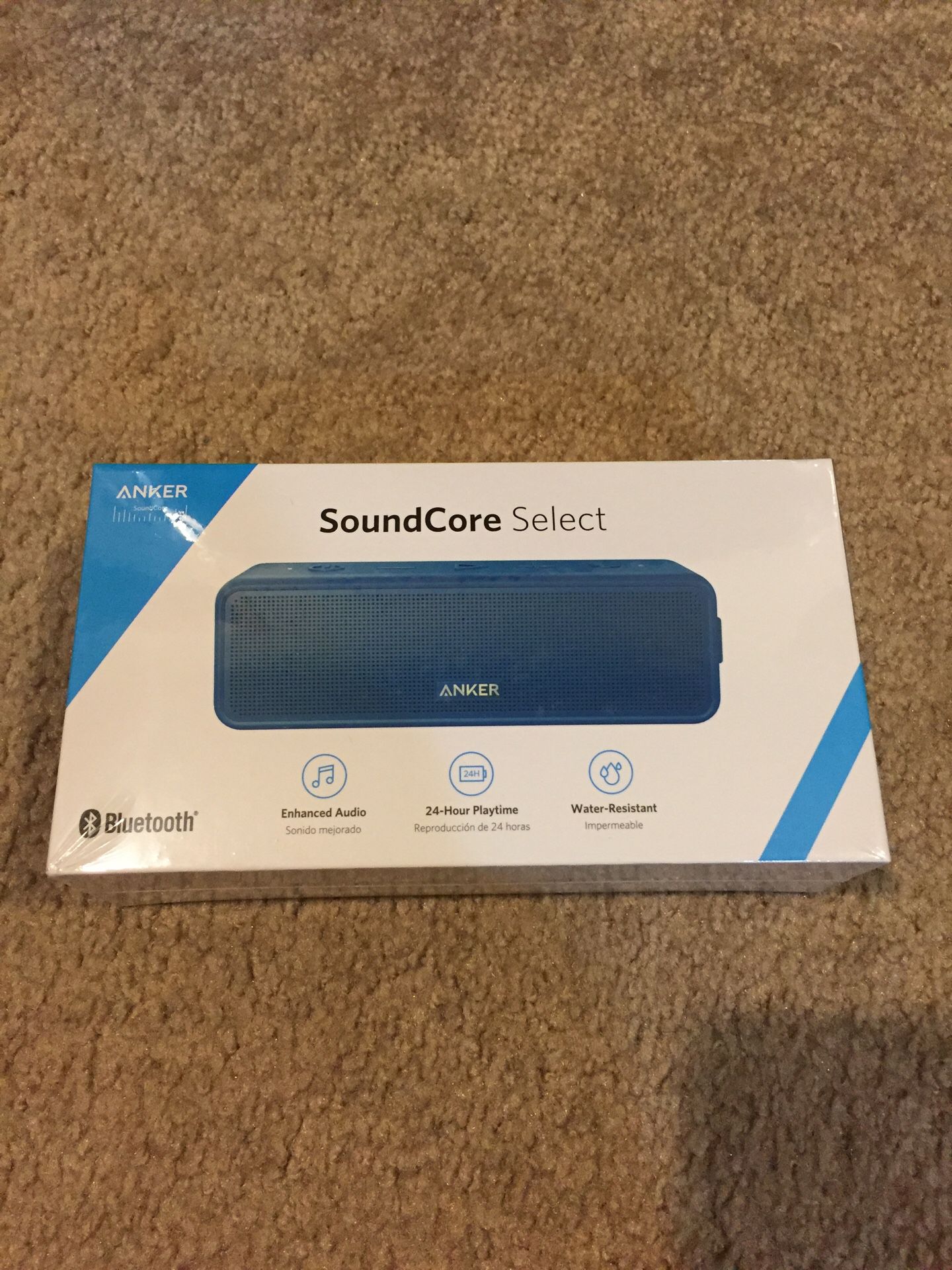 New Anker SoundCore Select Portable Bluetooth Speaker-Blue
