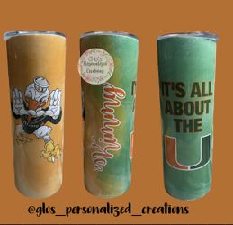 UM Hurricanes Personalized Tumbler 