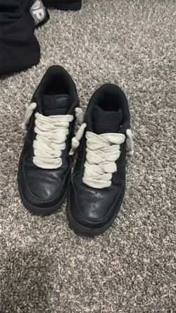 CUSTOK RICK OWENS BLACK AIR FORCE 1s CREASED  SIZE 10 AND NO BOX