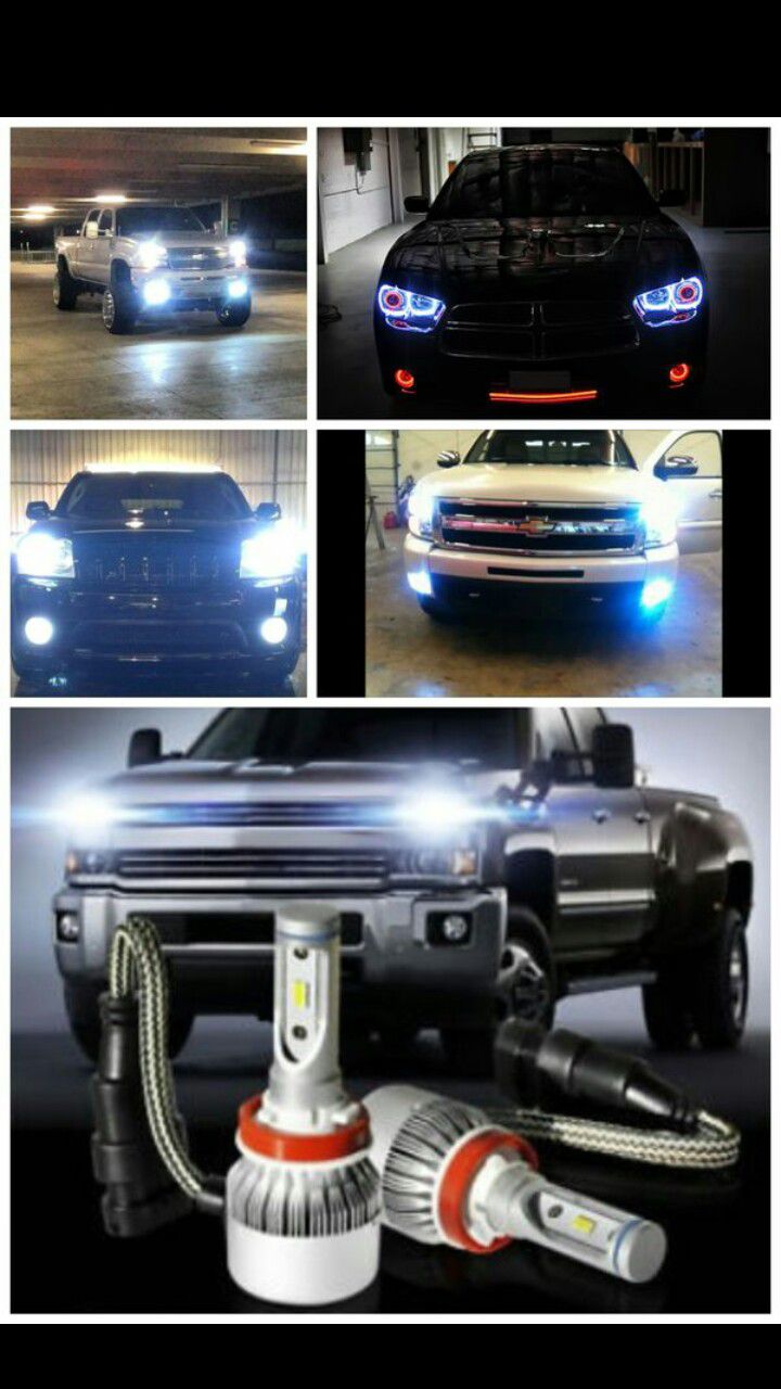 Led headlight bulb kit and hid headlight conversion kit lights- any bulb size- Ford f150 f250 fusion explorer expedition mustang chevy Tahoe