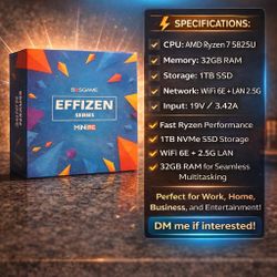 BOSGAME Mini PC P4 Plus, AMD Ryzen 7 5825U Mini Computers, 32GB DDR4 RAM 1TB m.2 NVMe SSD, Dual 2.5GbE LAN Ports/WiFi 6E/BT5.2, 4K Triple Display, Dua