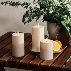 New Set Of 3 Flameless Pillar Candles With Remote 