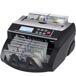 Money Counter Machine with UV/MG/MT/IR/DD Counterfeit Detection Count Value of US Dollar Bills Bill Counter, Add and Batch Modes, Cash Counting with L