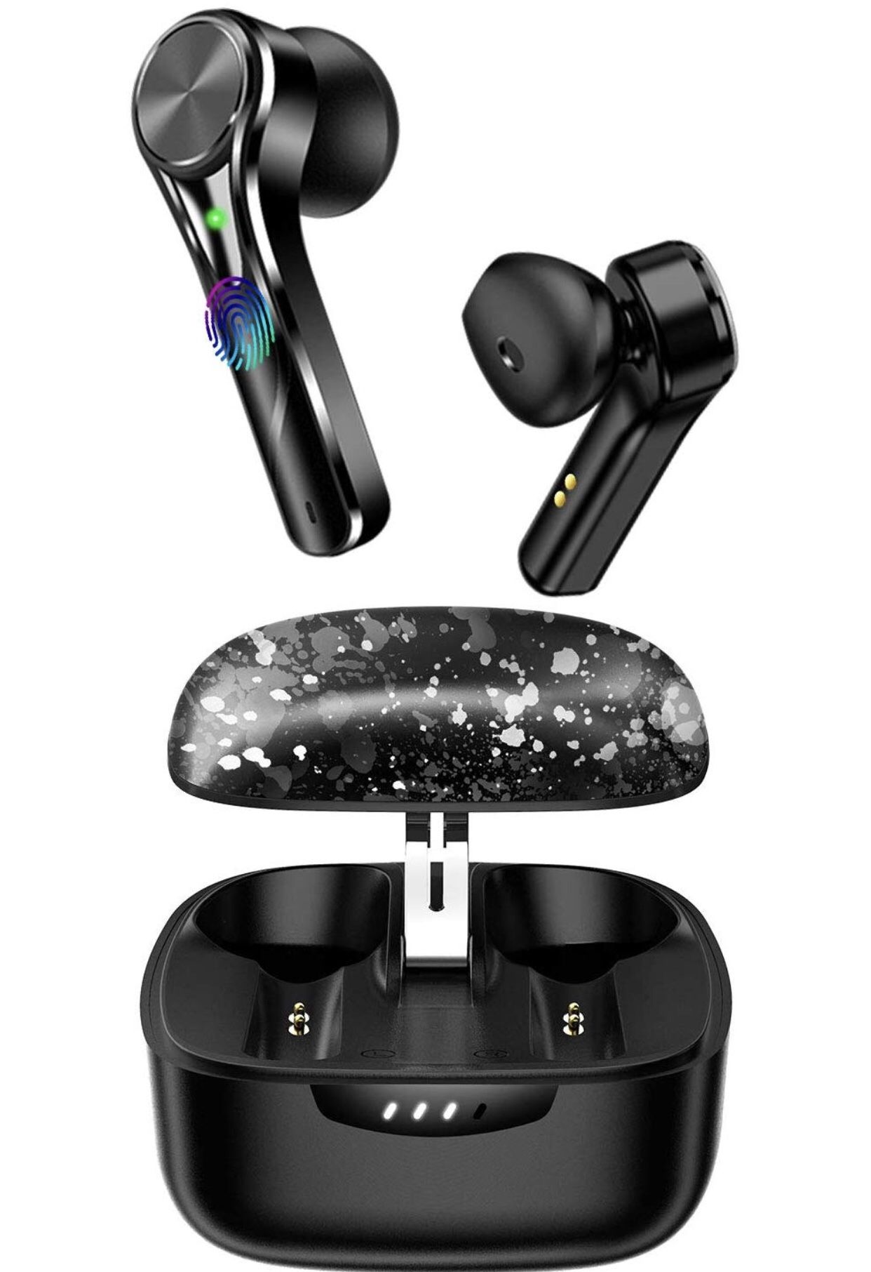 Bluetooth Headphones, True Wireless Earbuds with 65 Hours Playtime 3D HiFi Deep Bass Noise Reduction Micphone, Bluetooth 5.0 Wireless Earphones with