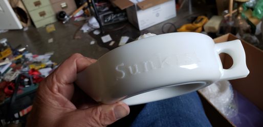 Rare antique milk glass Sunkist signed juicer