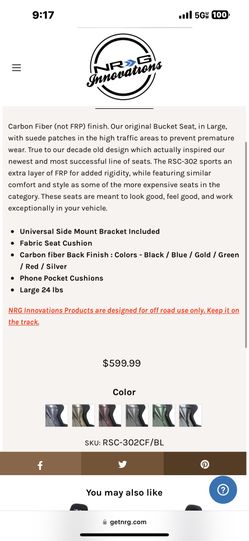 NRG CARBON Racing Seat