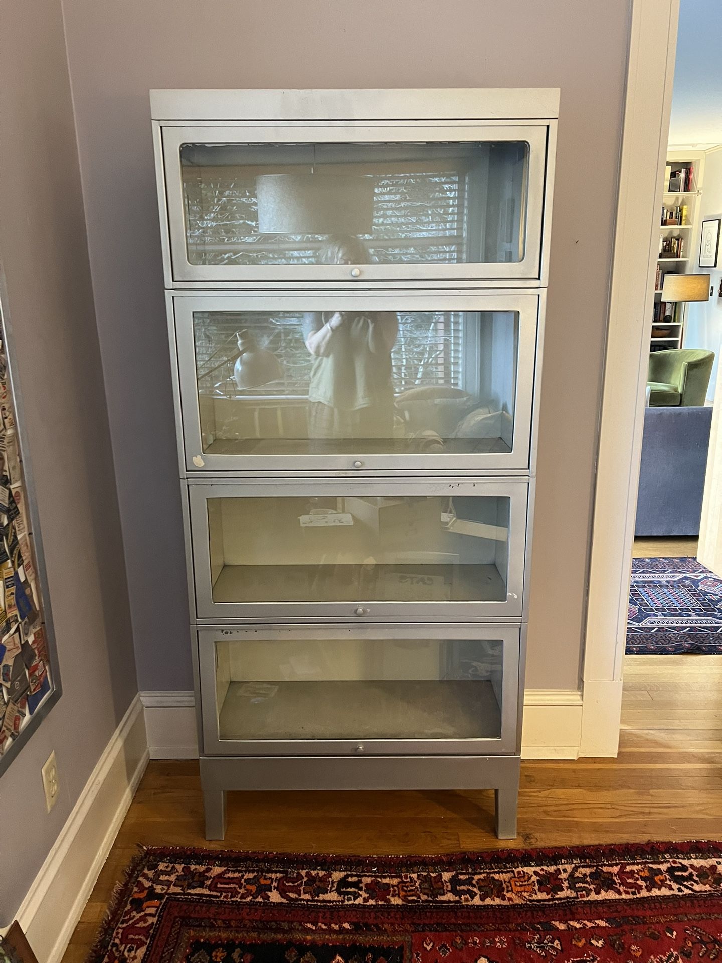 Mid Century Vintage Industrial Barrister Bookcase