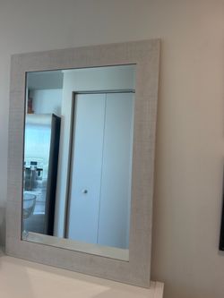 Wall Mirror with Light Gray Frame