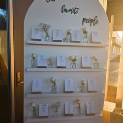 Wedding Arch Backdrop Shelves Seating Chart Display Decor Set