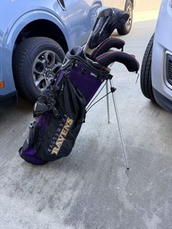 Golf Clubs (mix) and NFL Ravens Bag