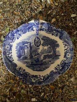 Blue Spode Handle Plate