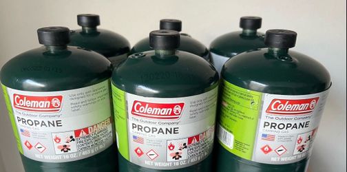 Full Coleman 1 lb Propane Tanks [6 / $5 each] Green  [16 oz] 🔥