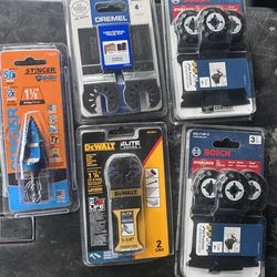 Multi tool blades and drill bit