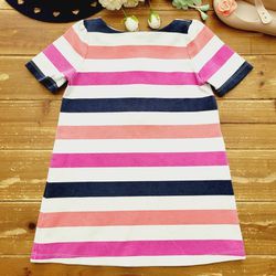 SIZE 6 GIRLS MULTICOLOR STRIPED A-LINE LONG STRETCHY KNIT TUNIC