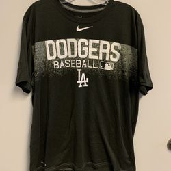 Nike Los Angeles Dodgers Grey Crew Neck Tee Athletic Cut Men’s Size XL