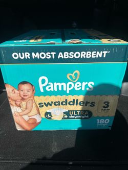 Unopened Pampers Swaddlers diapers size 3