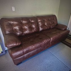 2 Piece Set of Pure Leather Sofa 