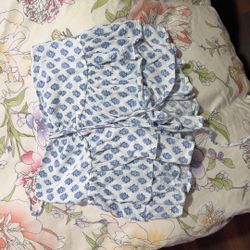 Floral Blue And White Tube Top 