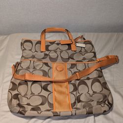 Coach Signature Stripe Foldover Tote bag