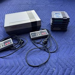 Nintendo NES Console Bundle With 2 Controller And 6 Games - Includes All Cables - (TESTED WORKING) - Cash Only