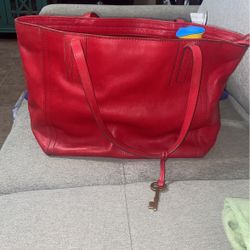 Red Fossil Purse 