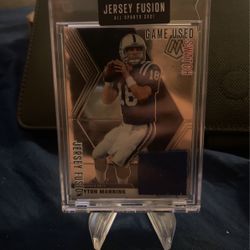 Mosaic Peyton Manning Jersey Fusion Patch Game Worn 
