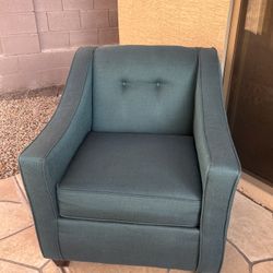 Teal Mid-Century Modern Accent Chair