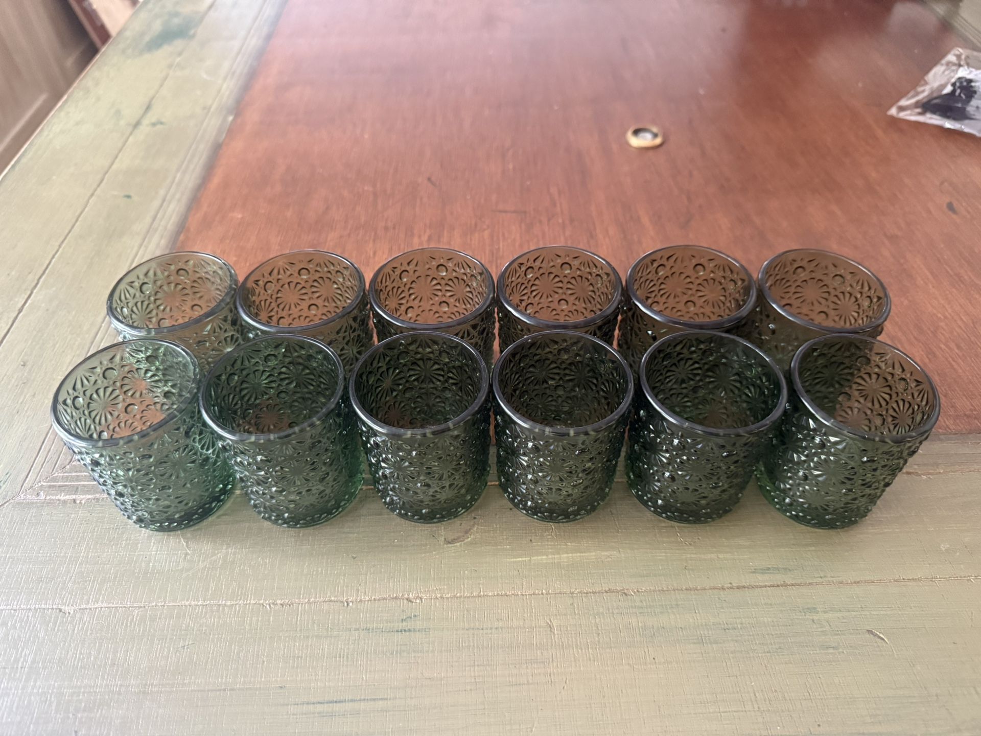 Green Candle Holders