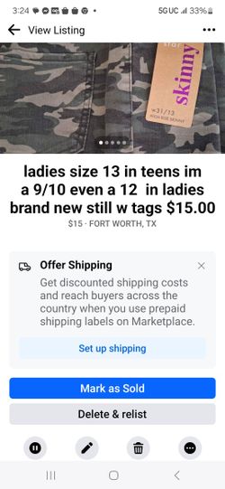 Ladies Camo Pants New Size12 $15.