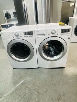 LG electric washer and dryer; includes a receipt for a 60-day warranty.