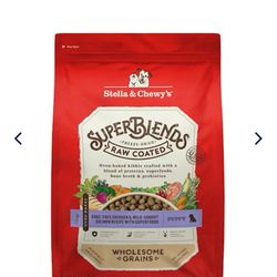 Stella and Chewy’s SuperBlends Raw Coated Chicken And Salmon Wholesome Grains Puppy Recipe