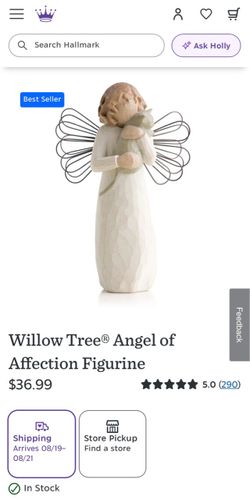 Willow Tree Angel of Affection Figuerine with Cat