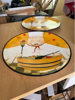(2) Dan Di Paolo Serving Plates Large Platters Pasta Dish