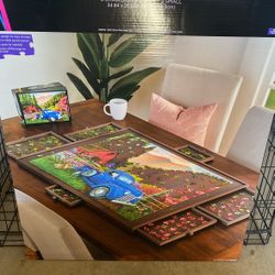 Puzzle Table With Drawers 
