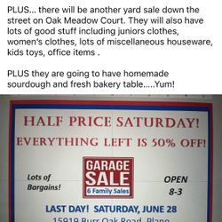 50% OFF Last Day GARAGE SALE - Plano, IL - 6/28 Only!