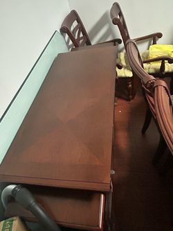 Dining table set of 8 chairs plus storage cabinet