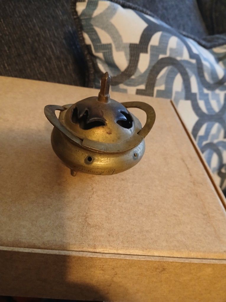 Antique Chinese Brass Tripod Incense Burner
