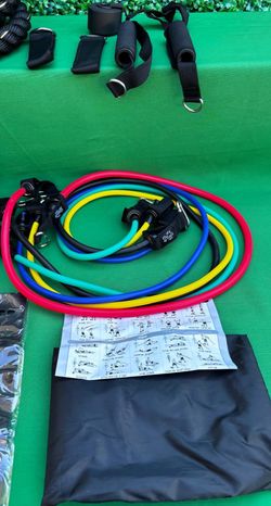 Stackable resistance band workout set/ Set de bandas de resistencia