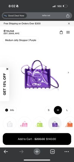 Telfar X Melissa Medium Purple Jelly Shopper Bag