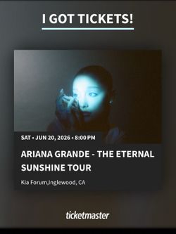 Two (2) Front-Row Lower Bowl Tickets for 6/20 Kia Forum