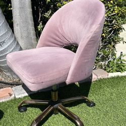 Mauve (purple/plum) Swivel Chair With Gold Hardware