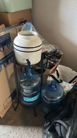 Water dispenser and two 5 gallon water jug